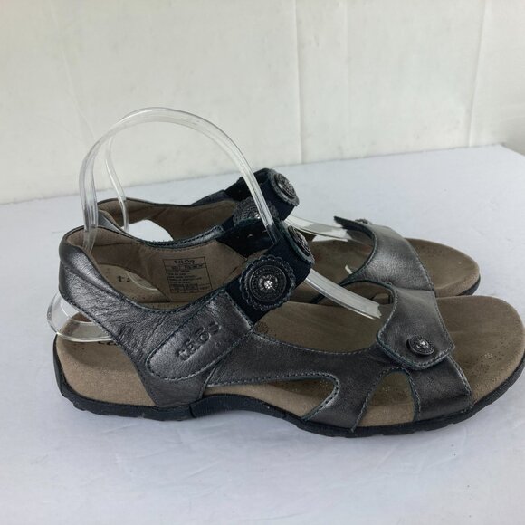 Taos Womens US 9 Pewter Casual Comfort Ankle Strap Sandals Gray Arch Support - Picture 6 of 9